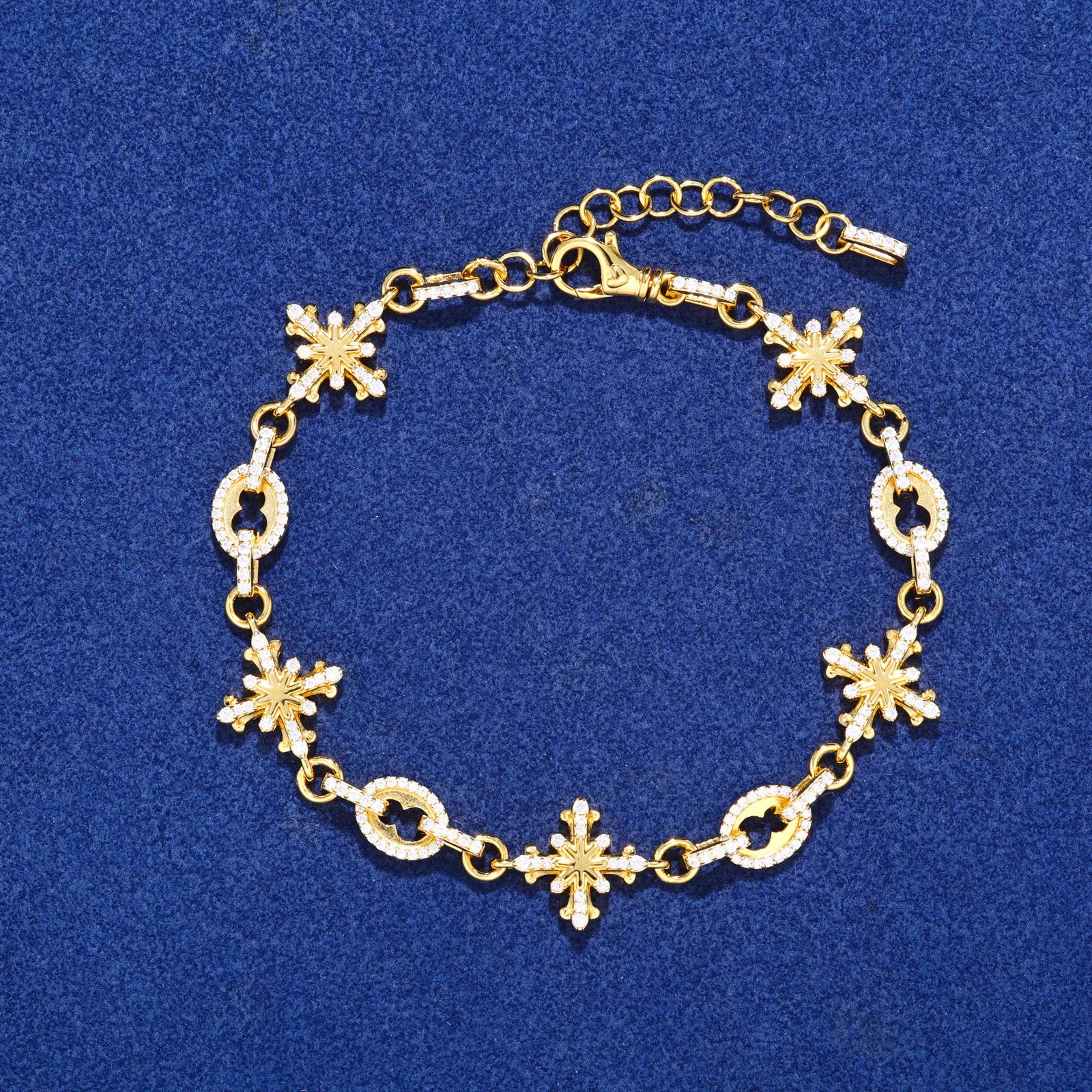 ASTRUM CROSS MOISSANITE BRACELET IN STERLING SILVER - Image 3
