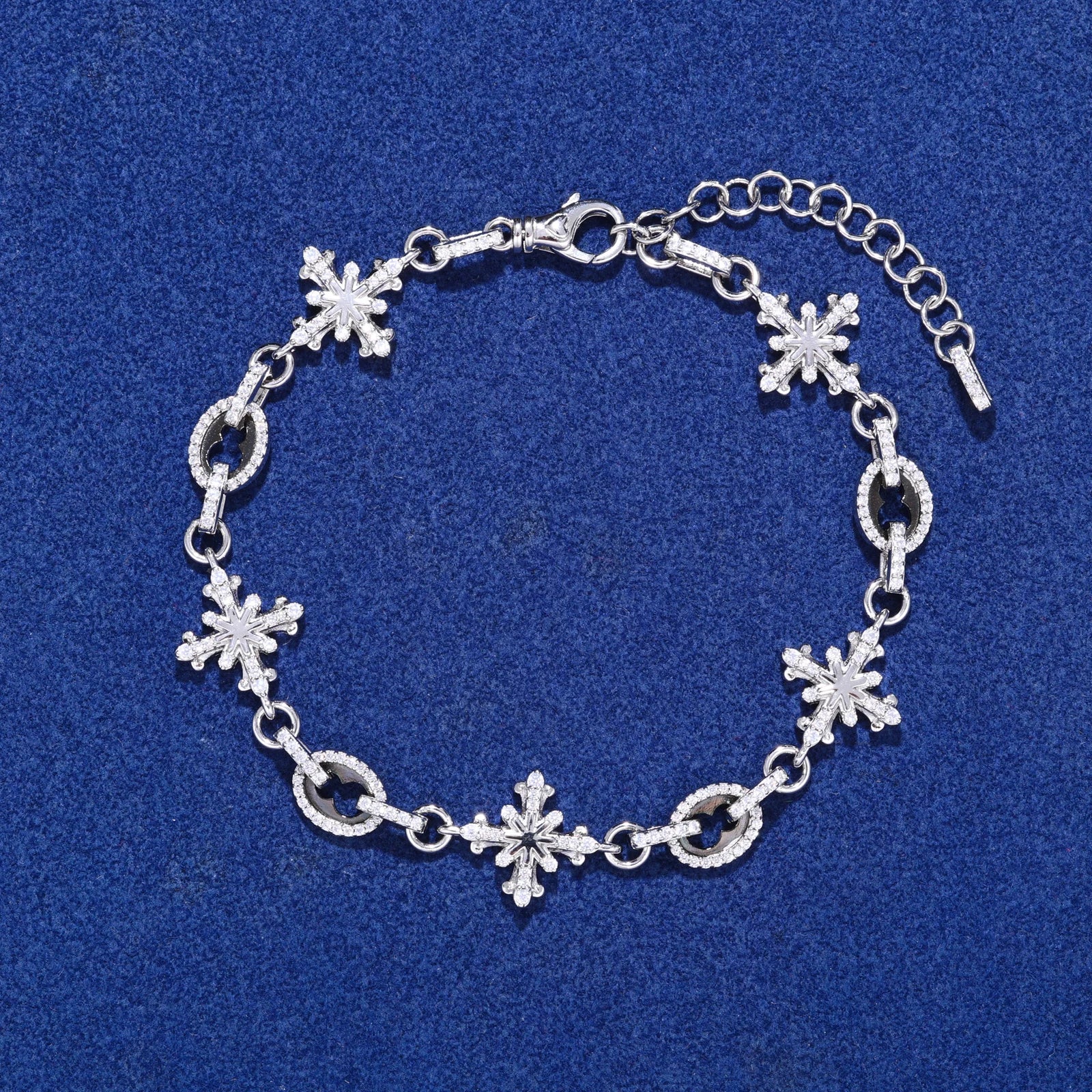 ASTRUM CROSS MOISSANITE BRACELET IN STERLING SILVER - Image 5