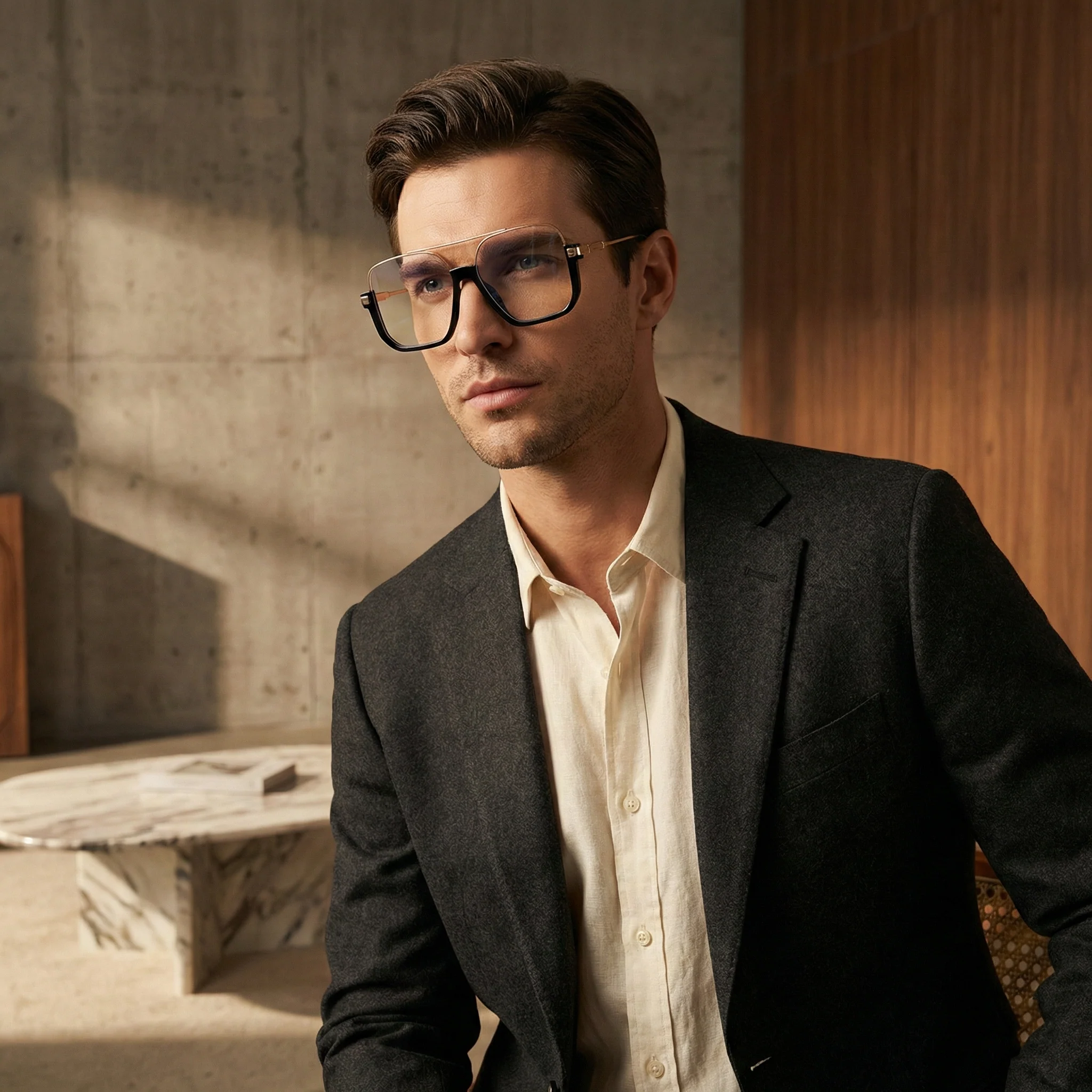AUREX SQUARE AVIATOR SUNGLASSES - Image 5