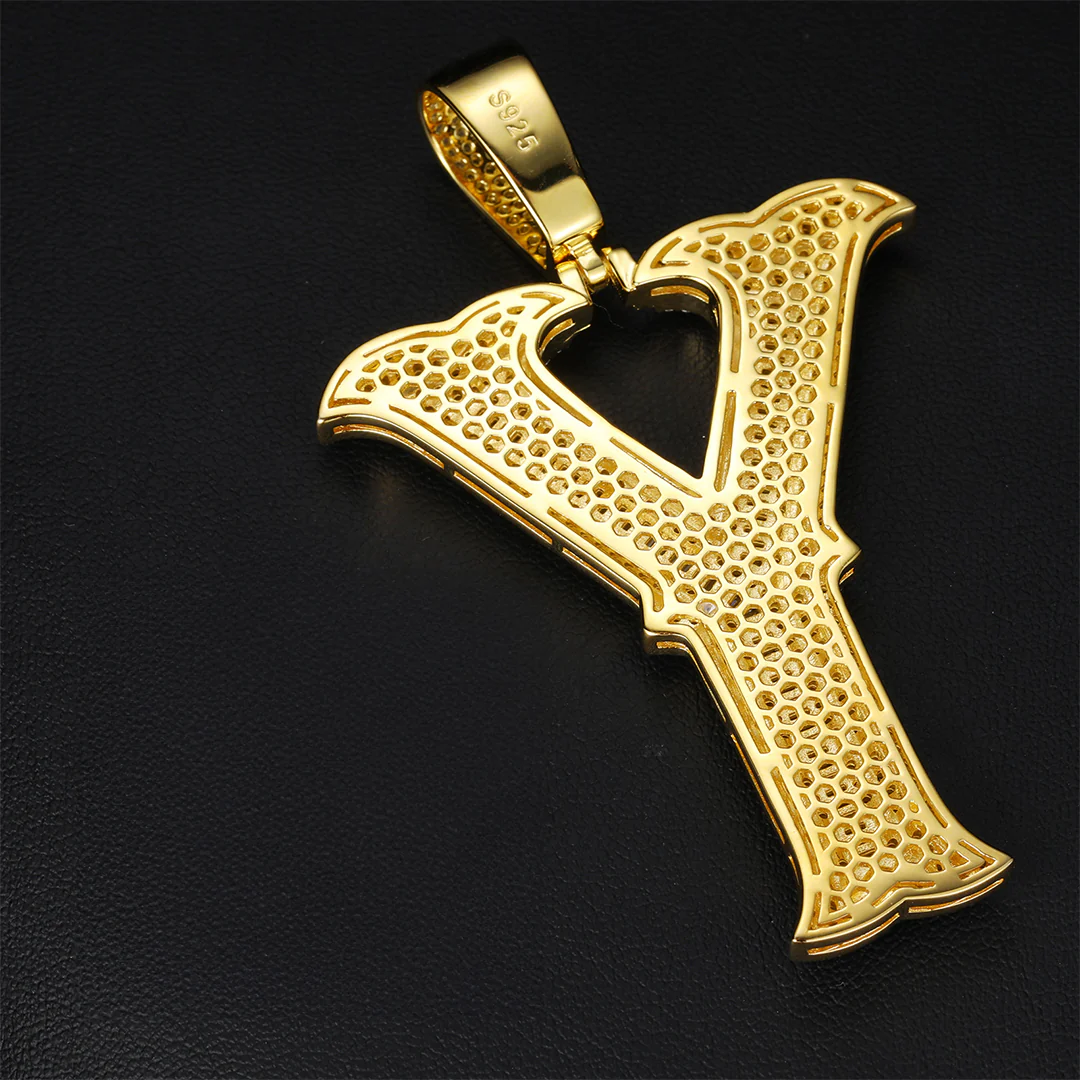 BAGUETTE MOISSANITE DIAMOND LETTER INITIAL PENDANT NECKLACE IN STERLING SILVER - Image 3