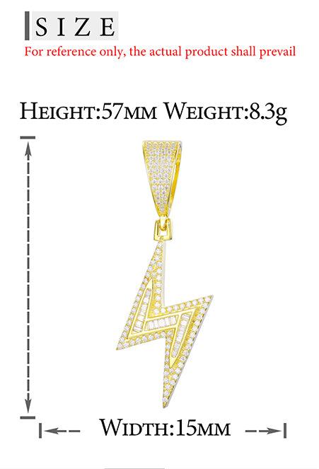 BAGUETTE MOISSANITE LIGHTNING PENDANT IN STERLING SILVER - Image 7