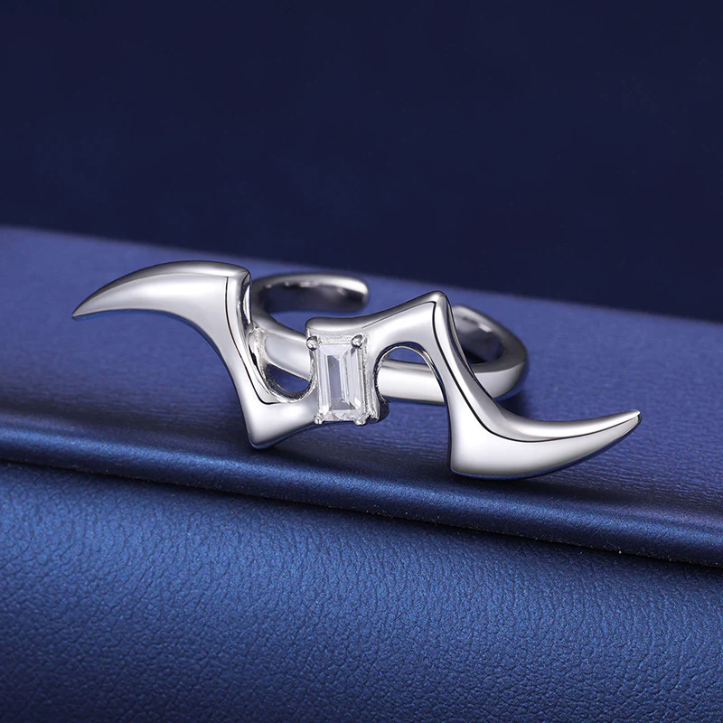 BAGUETTE MOISSANITE LIGHTNING RING IN STERLING SILVER - Image 5
