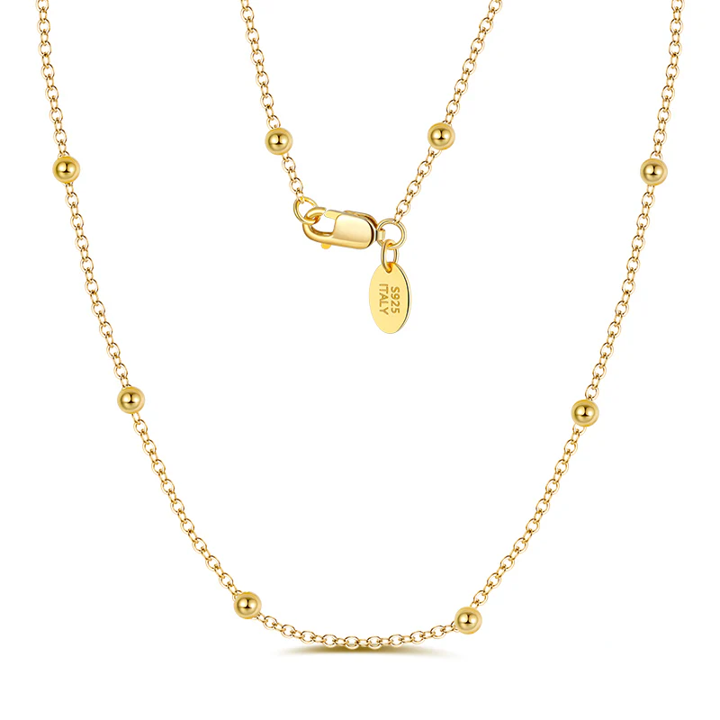 BALL BEAD CABLE CHAIN NECKLACE IN STERLING SILVER - Image 5
