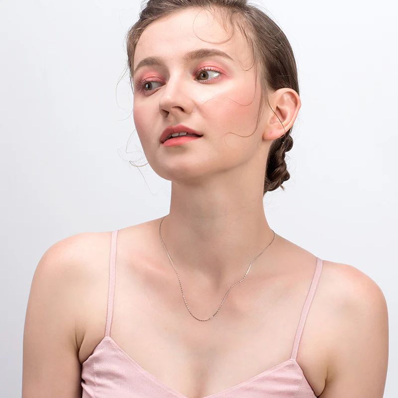 BAMBOO CHAIN NECKLACE IN STERLING SILVER - Image 2