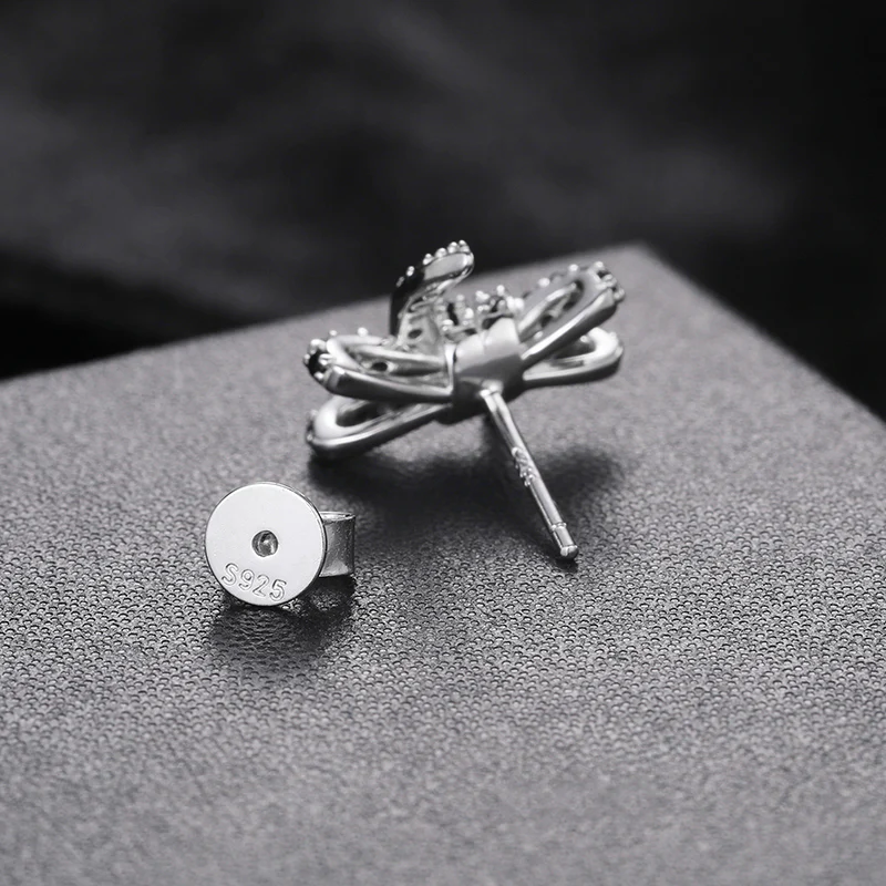BLACK MOISSANITE KNOT SHAPE STUD EARRINGS IN STERLING SILVER - Image 3