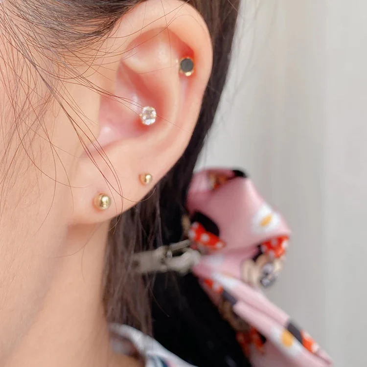 BLING BALL PIERCING IN SOLID GOLD - Image 3
