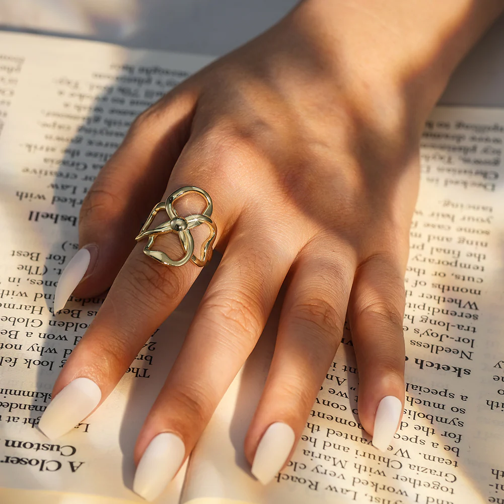 BLOOM PETAL STATEMENT RING IN STERLING SILVER - Image 5