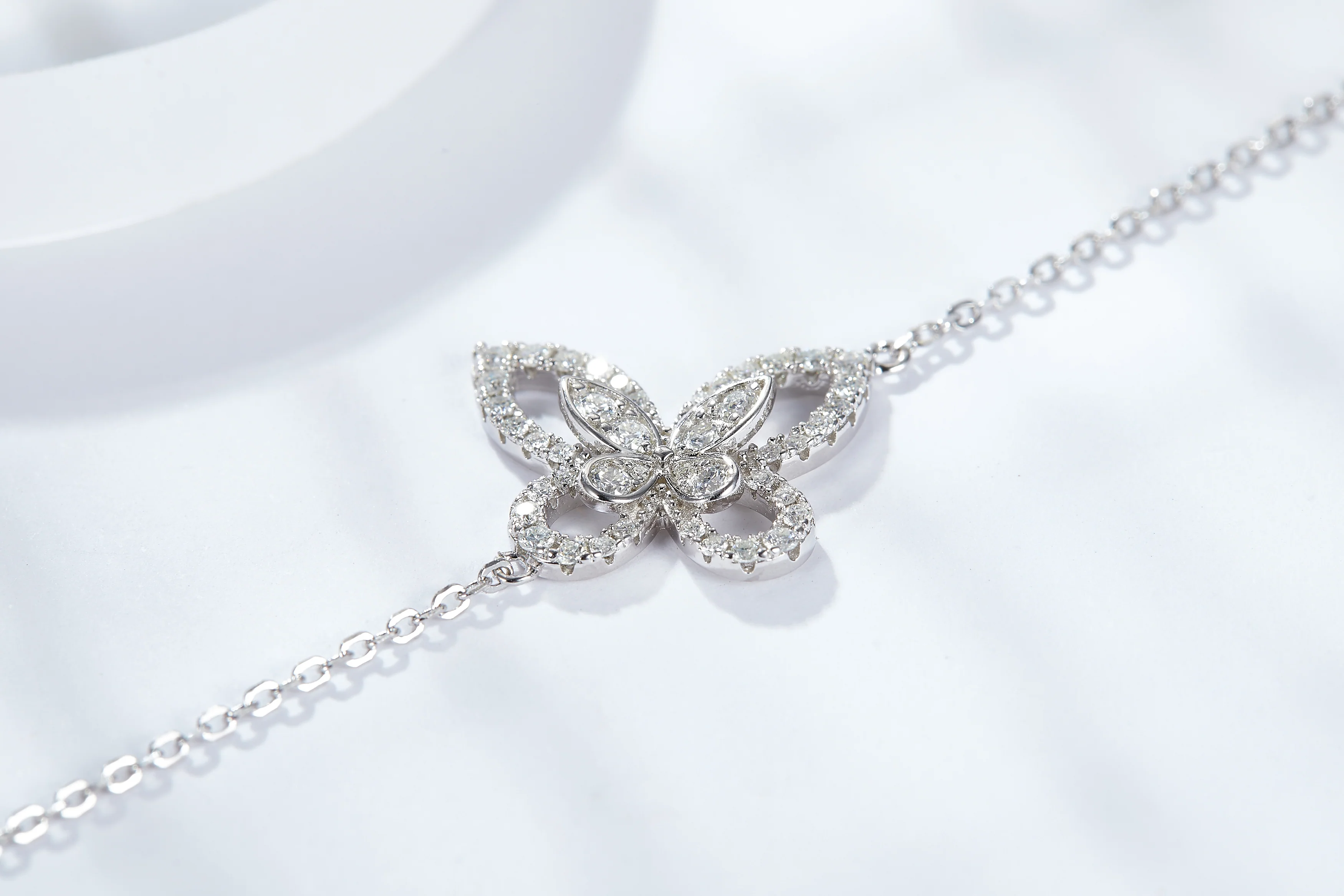 BUTTERFLY MOISSANITE BRACELET IN STERLING SILVER - Image 3