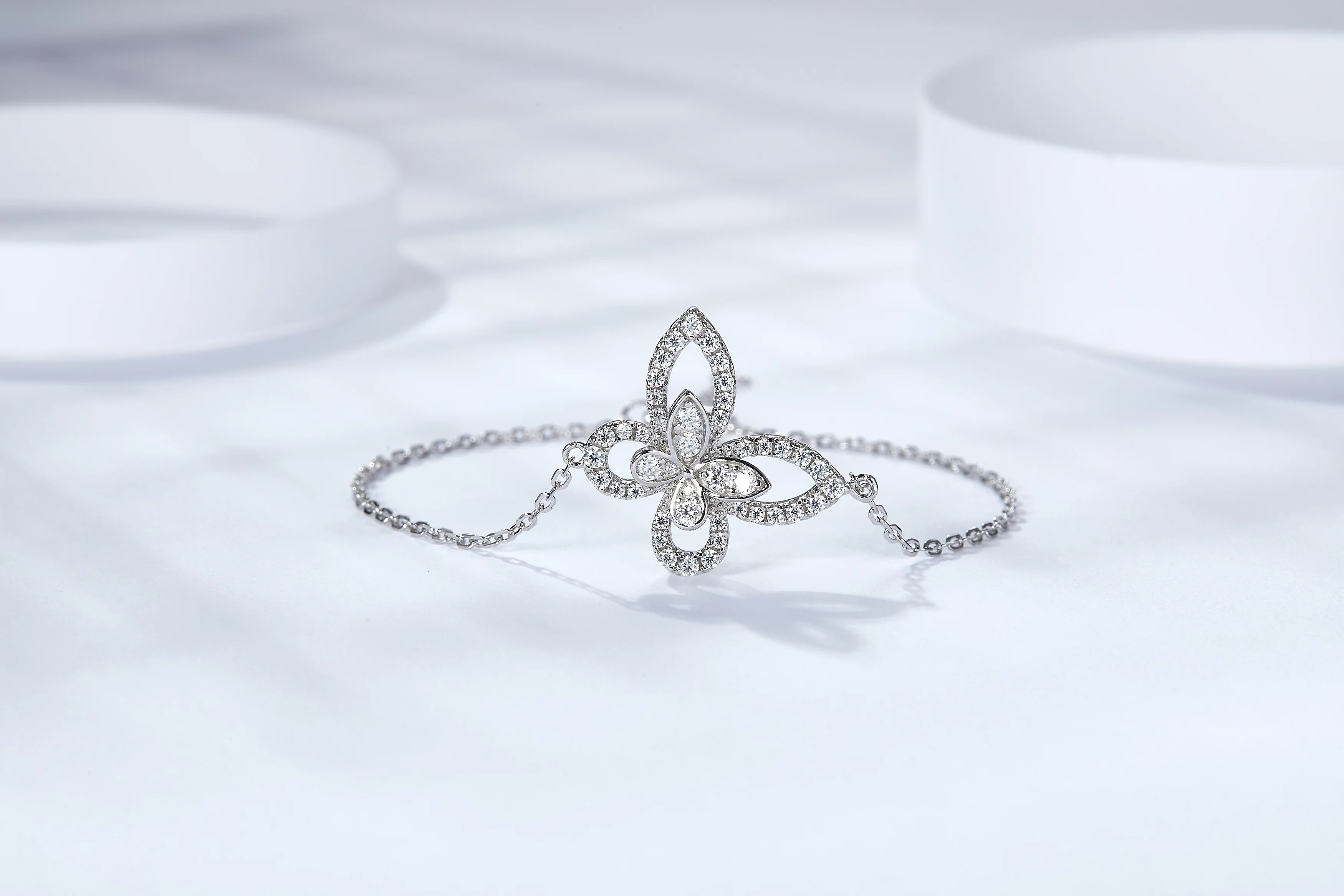 BUTTERFLY MOISSANITE BRACELET IN STERLING SILVER - Image 4