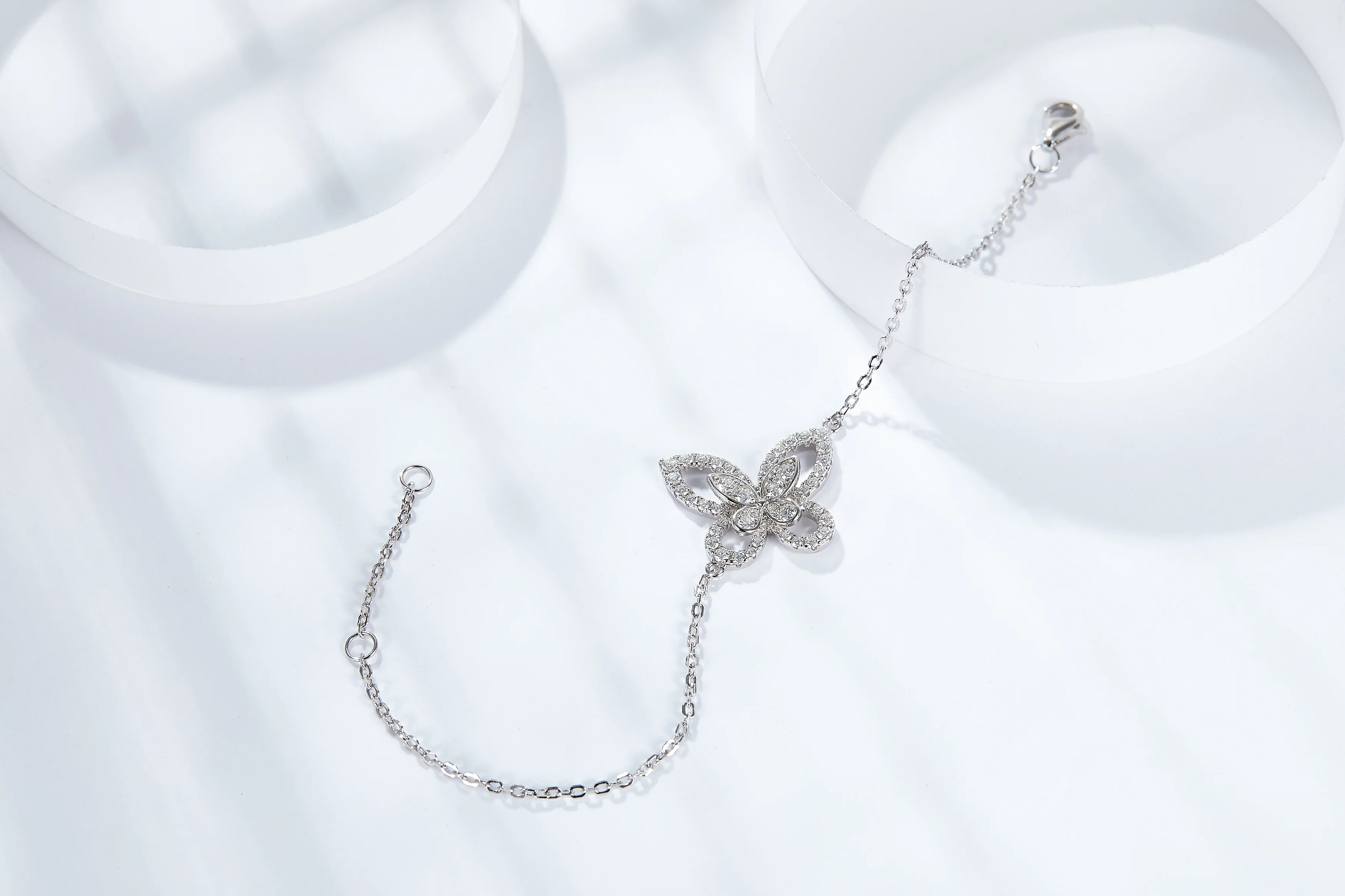 BUTTERFLY MOISSANITE BRACELET IN STERLING SILVER - Image 5