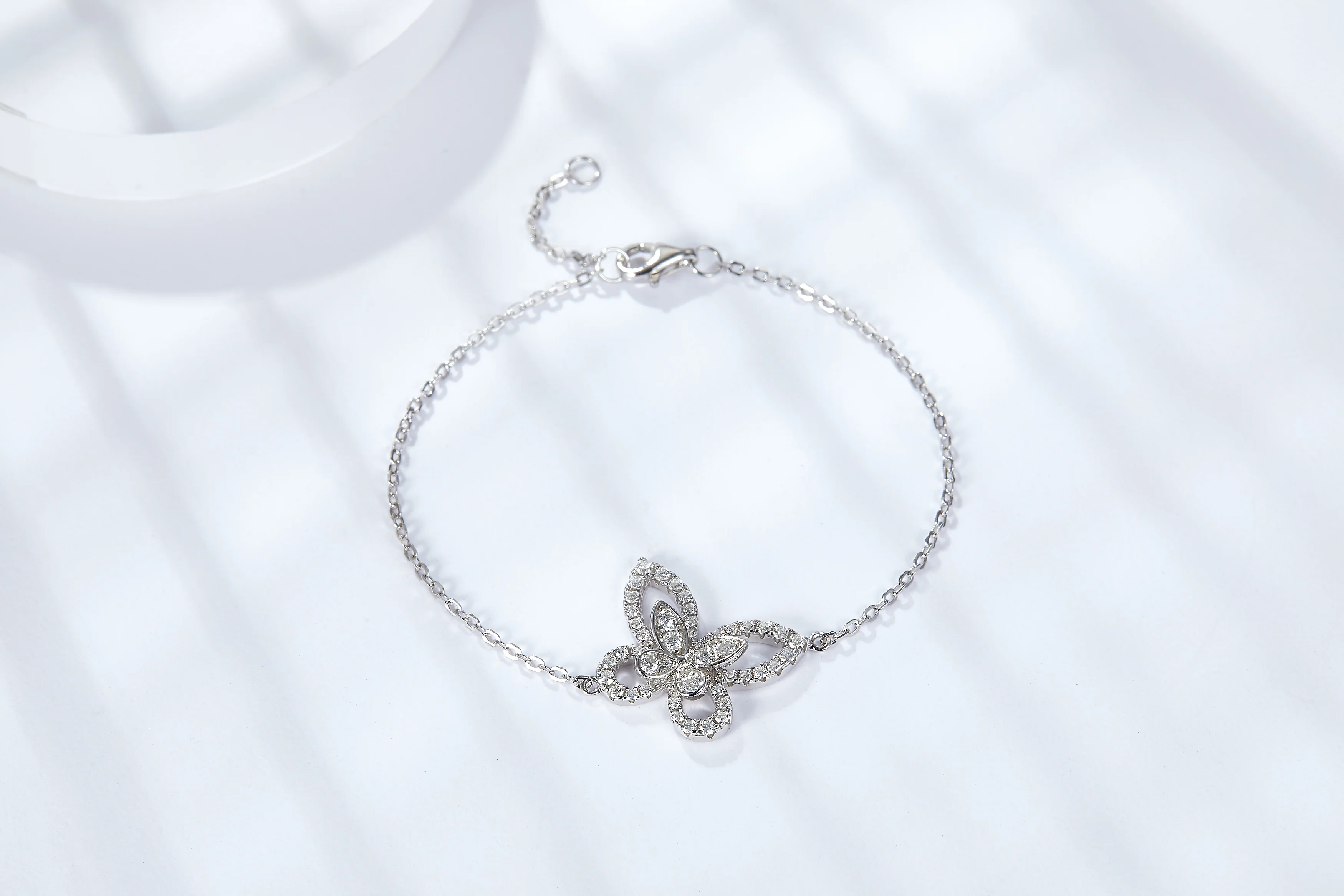 BUTTERFLY MOISSANITE BRACELET IN STERLING SILVER - Image 6