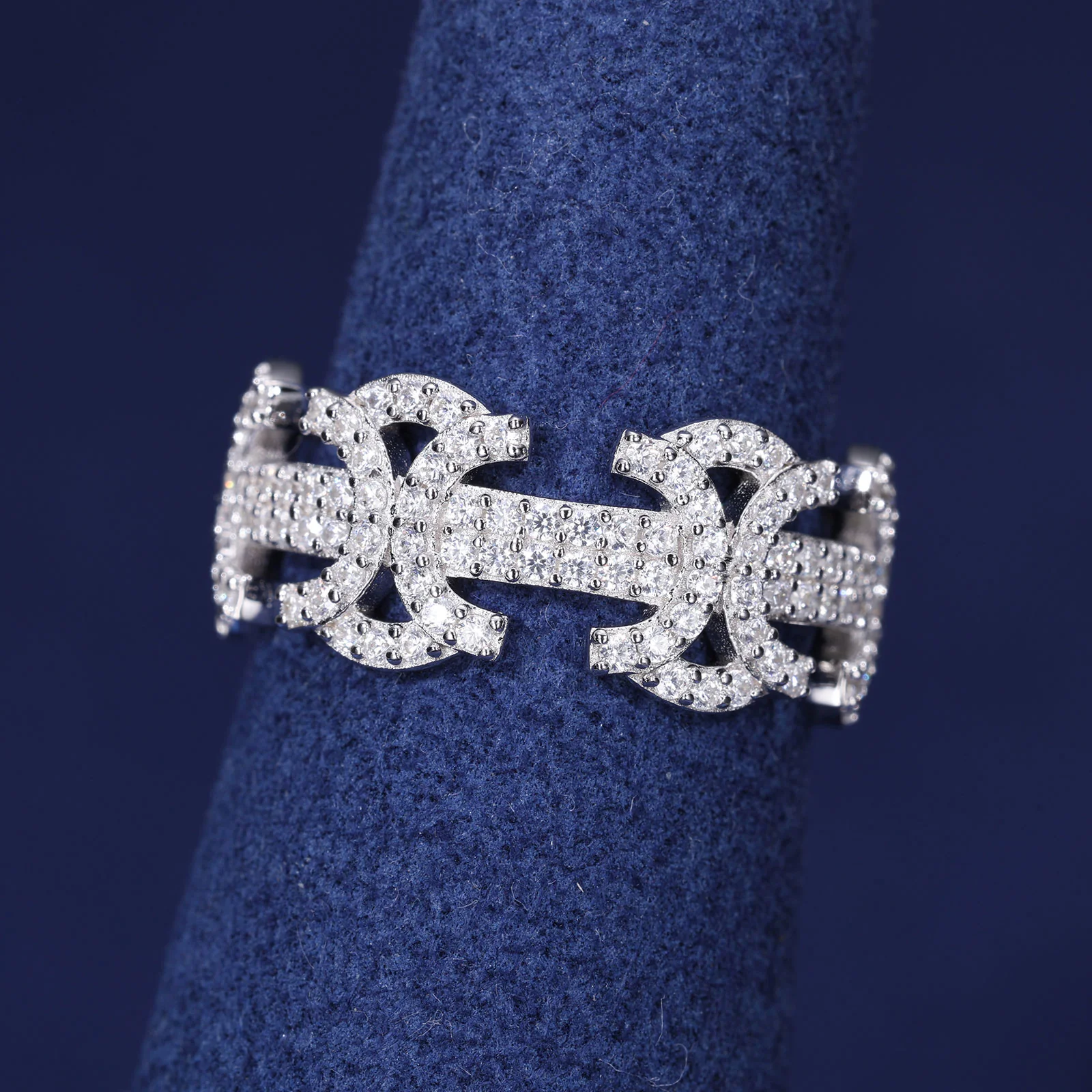 BYZANTINE MOISSANITE RING IN STERLING SILVER - Image 2