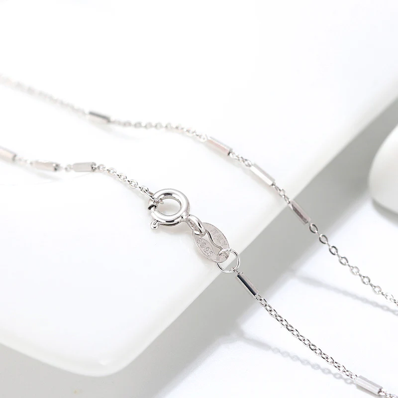 ITALIAN CABLE BAR CHAIN NECKLACE IN STERLING SILVER - Image 4