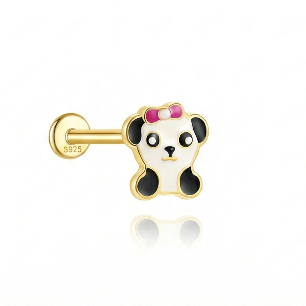 CARTOON ENAMEL PIERCING IN STERLING SILVER - Image 5