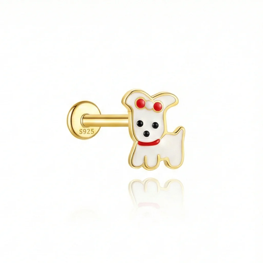CARTOON ENAMEL PIERCING IN STERLING SILVER - Image 6