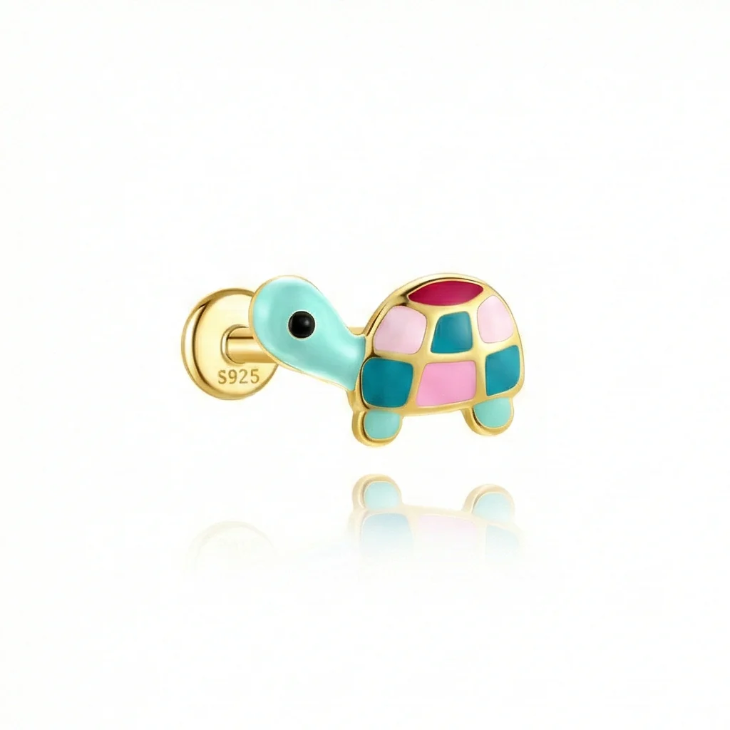 CARTOON ENAMEL PIERCING IN STERLING SILVER - Image 7