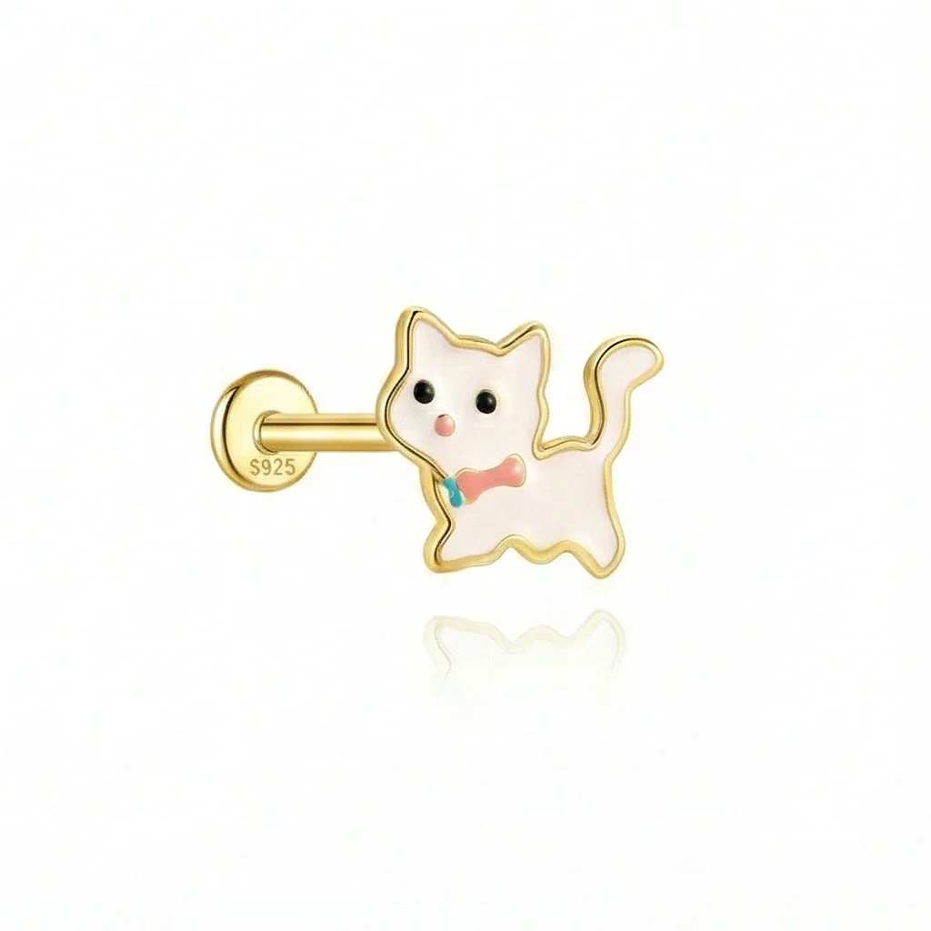 CARTOON ENAMEL PIERCING IN STERLING SILVER - Image 8