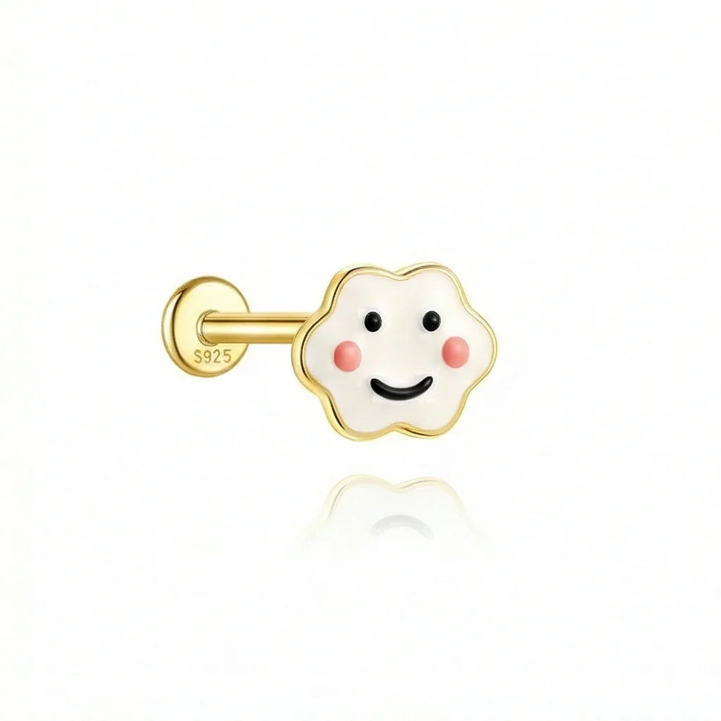 CARTOON ENAMEL PIERCING IN STERLING SILVER - Image 9