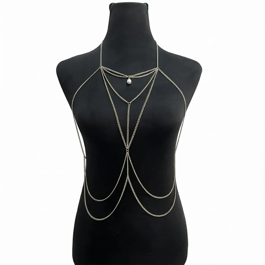 CASCADING PEARL DROP BODY CHAIN - Image 2