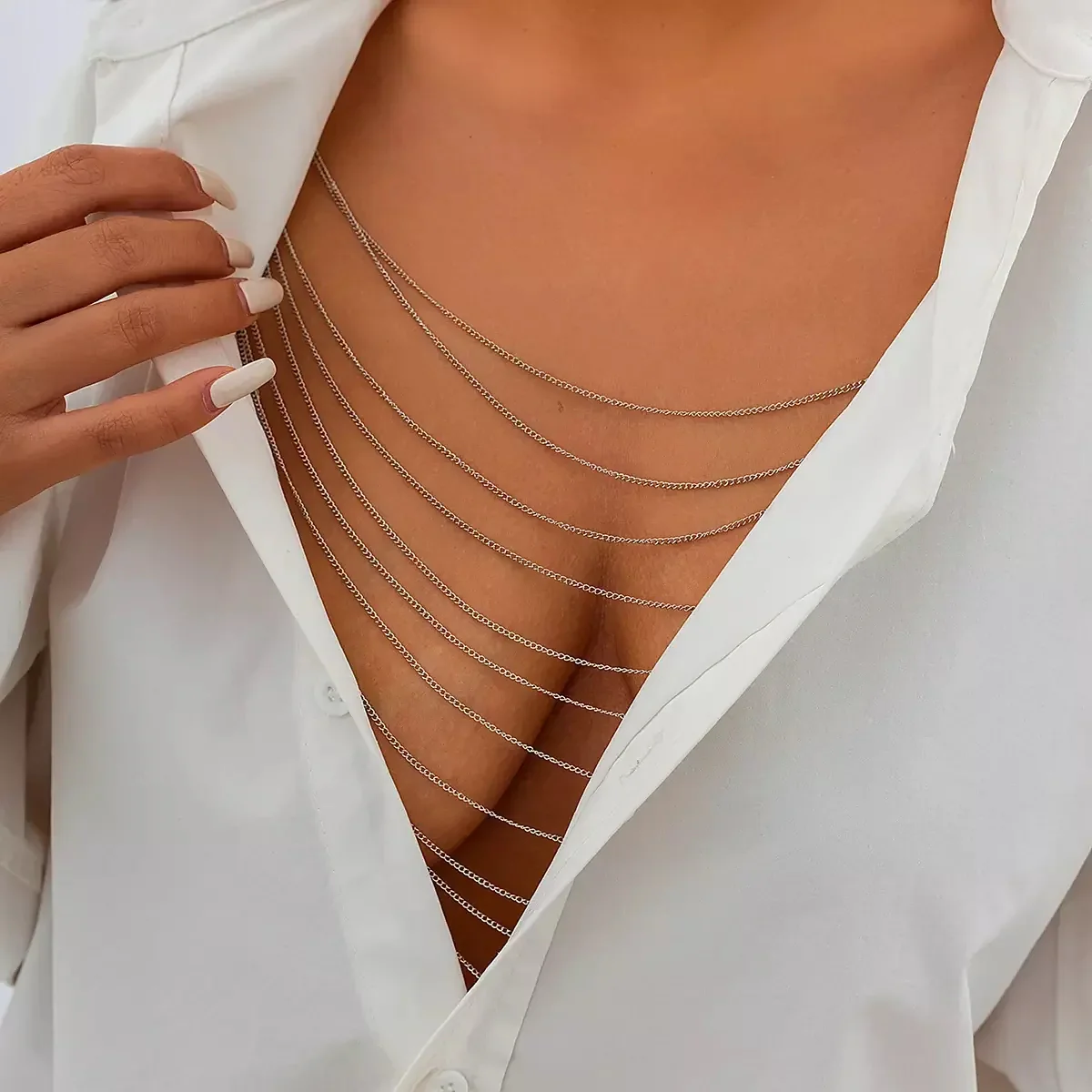CELESTE BACK REVERSIBLE DRAPE BODY CHAIN - Image 2