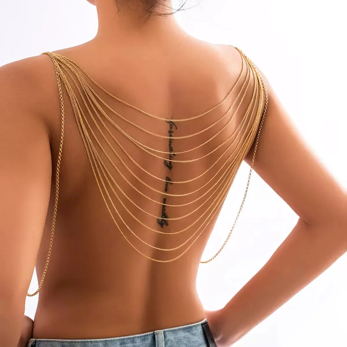 CELESTE BACK REVERSIBLE DRAPE BODY CHAIN - Image 5