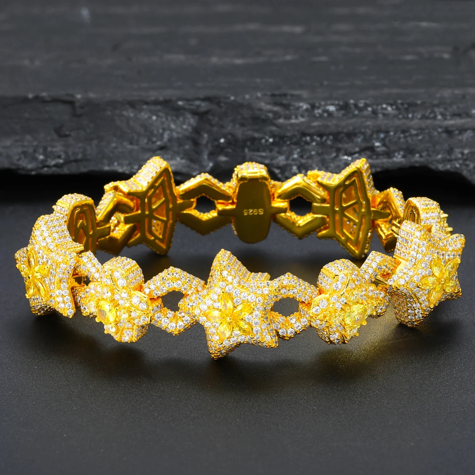 CELESTIAL BLOOM MOISSANITE STATEMENT BRACELET IN STERLING SILVER