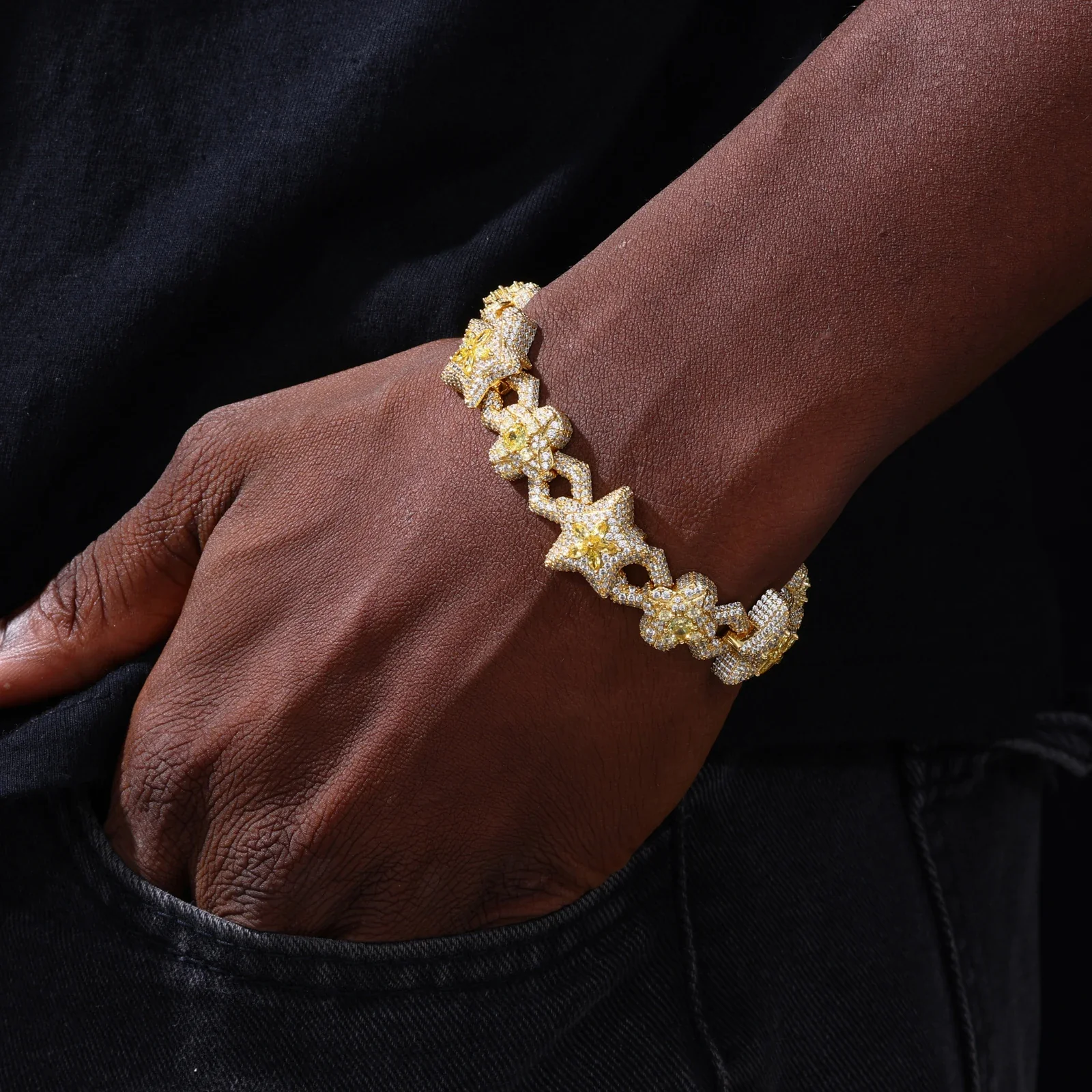 CELESTIAL BLOOM MOISSANITE STATEMENT BRACELET IN STERLING SILVER - Image 3