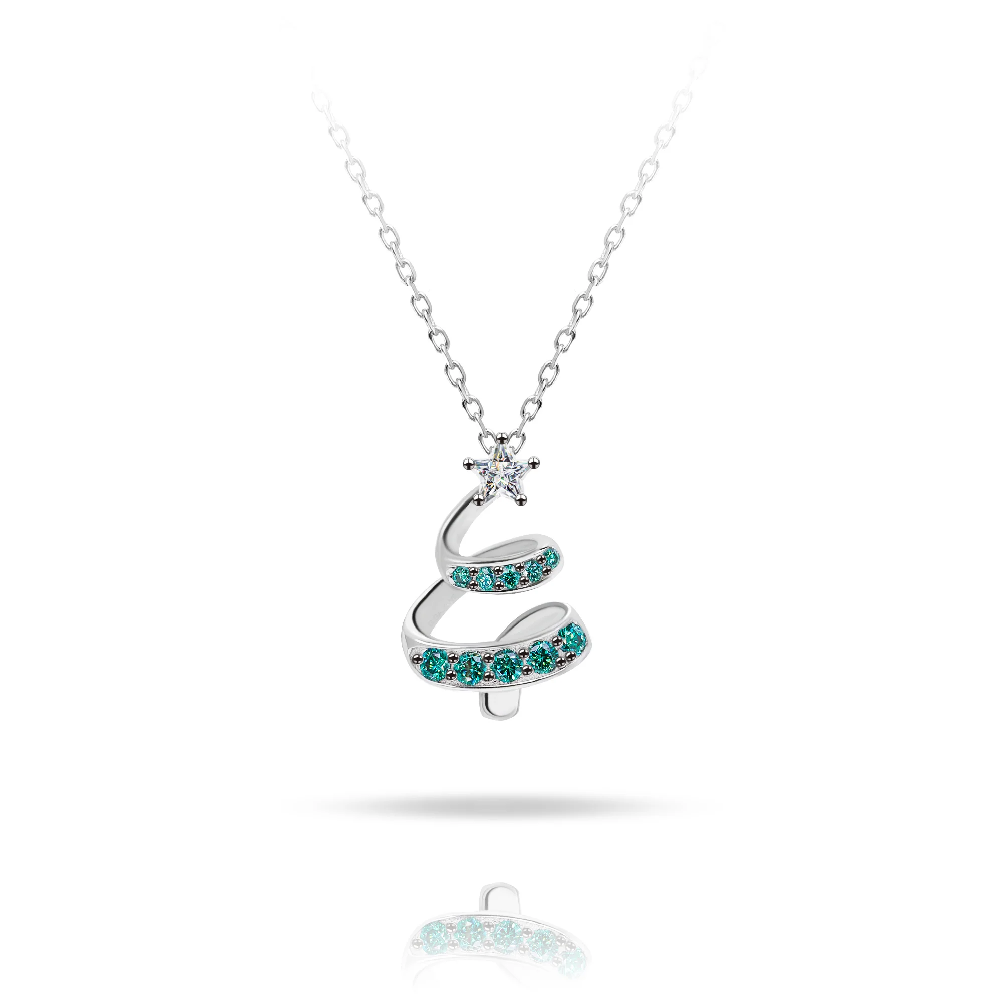 MOISSANITE CELESTIAL CHRISTMAS TREE PENDANT IN STERLING SILVER - Image 3
