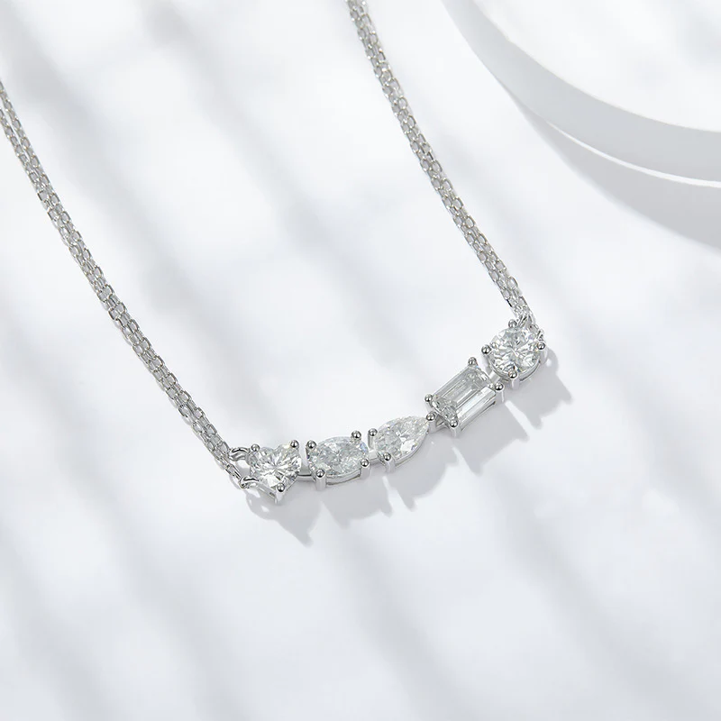 CELESTIAL MULTI CUT MOISSANITE PENDANT NECKLACE IN STERLING SILVER - Image 3