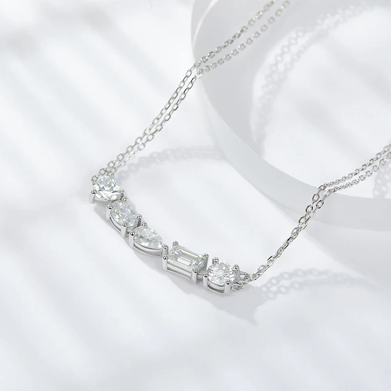 CELESTIAL MULTI CUT MOISSANITE PENDANT NECKLACE IN STERLING SILVER - Image 4