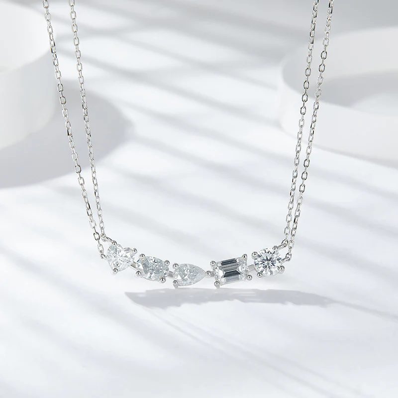 CELESTIAL MULTI CUT MOISSANITE PENDANT NECKLACE IN STERLING SILVER - Image 5