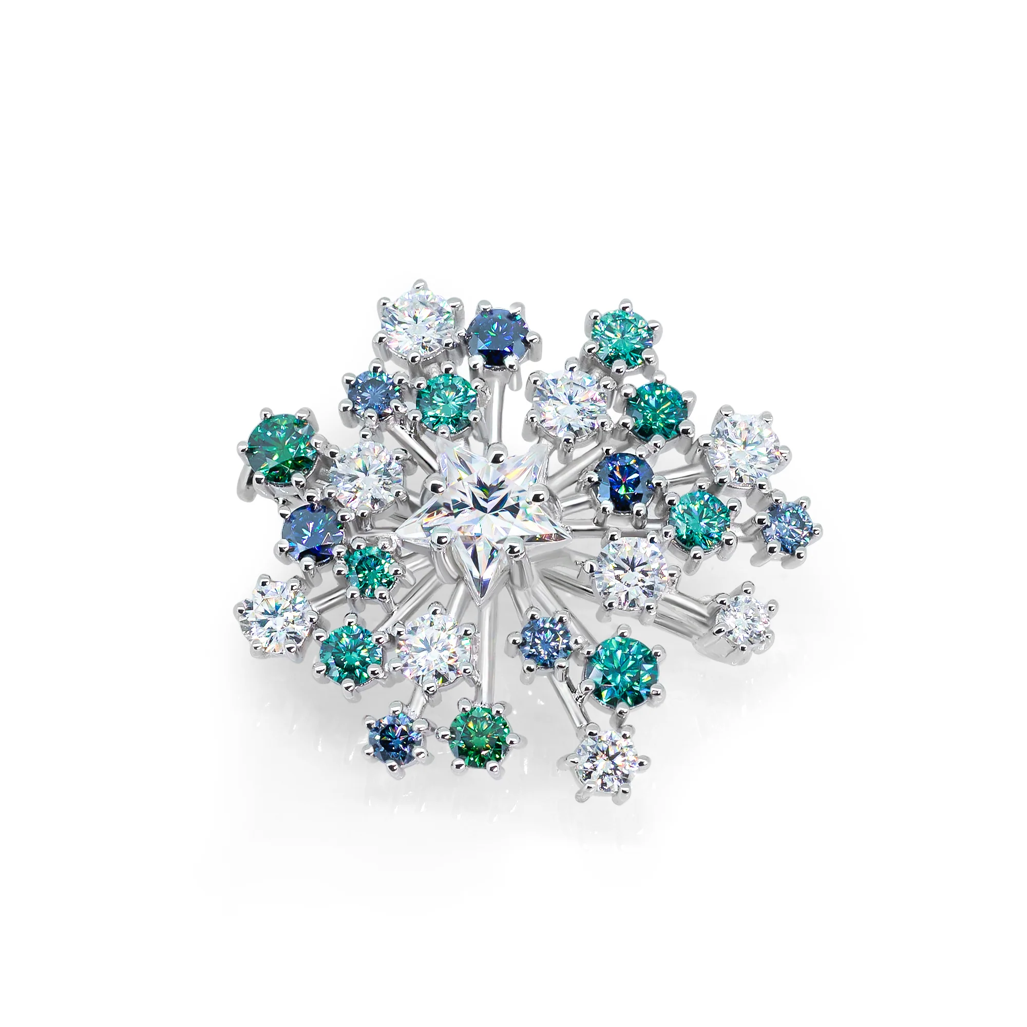 CELESTIAL STAR CLUSTER BROOCH IN STERLING SILVER - Image 5