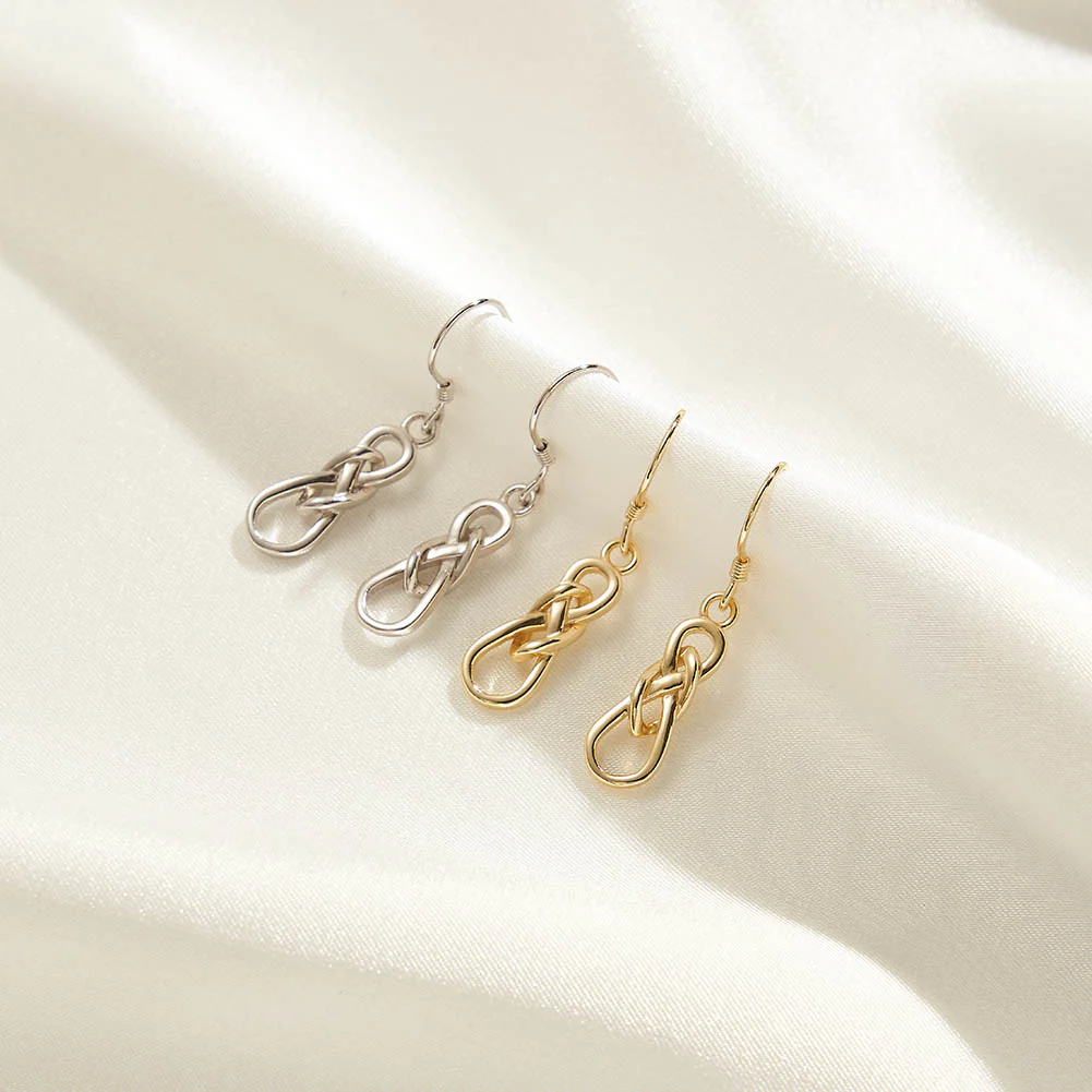 CELTIC KNOT DANGLE EARRING IN STERLING SILVER - Image 4