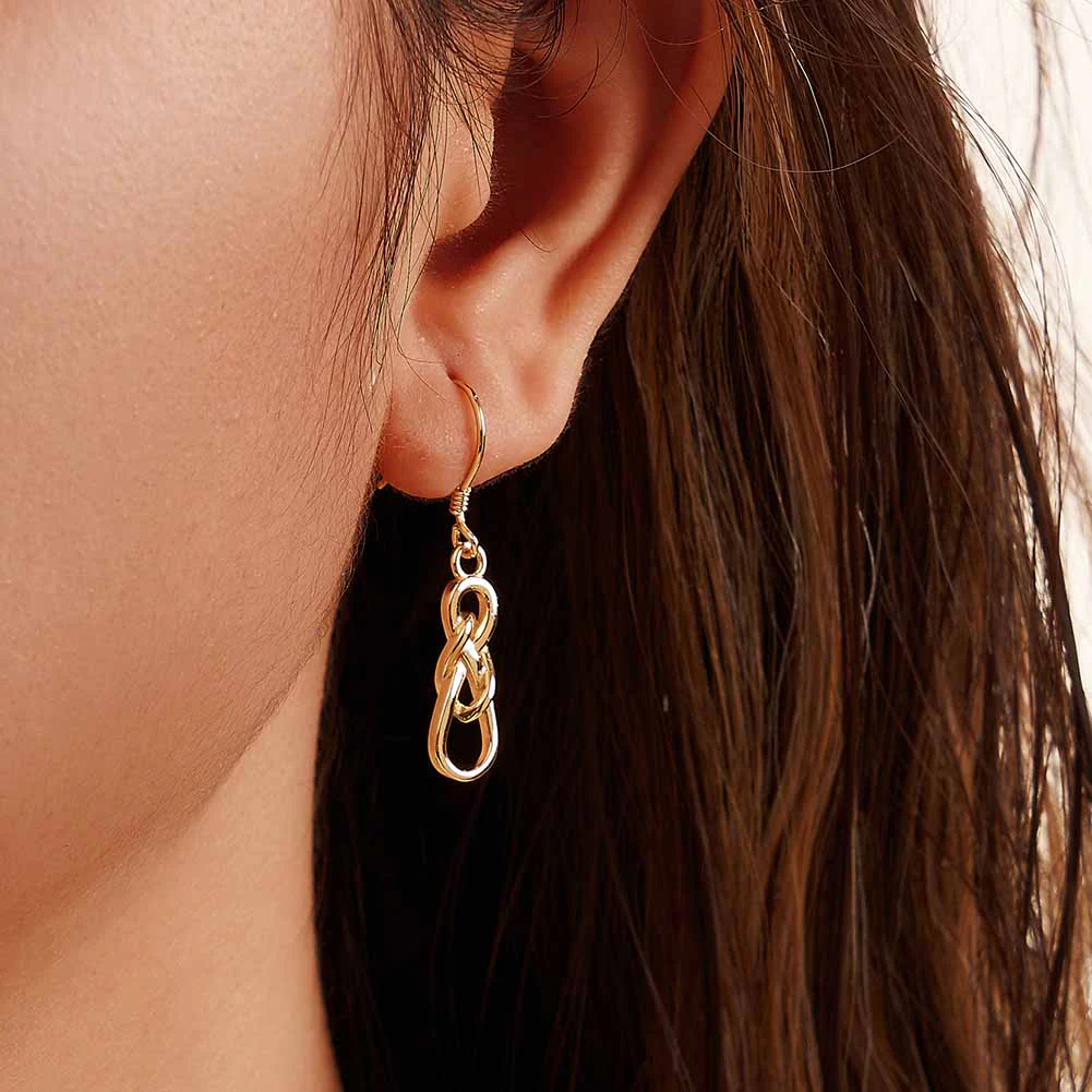 CELTIC KNOT DANGLE EARRING IN STERLING SILVER - Image 5