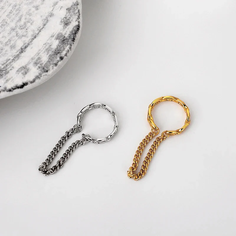 CHAIN DROP EAR CUFF EARRING IN STERLING SILVER - Image 2