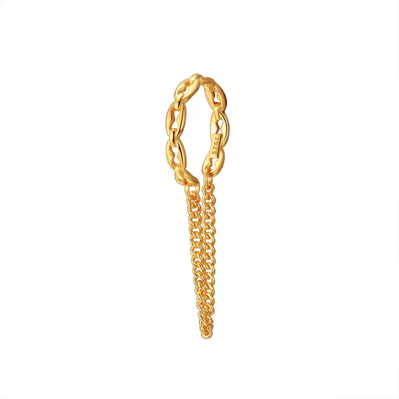 CHAIN DROP EAR CUFF EARRING IN STERLING SILVER - Image 3