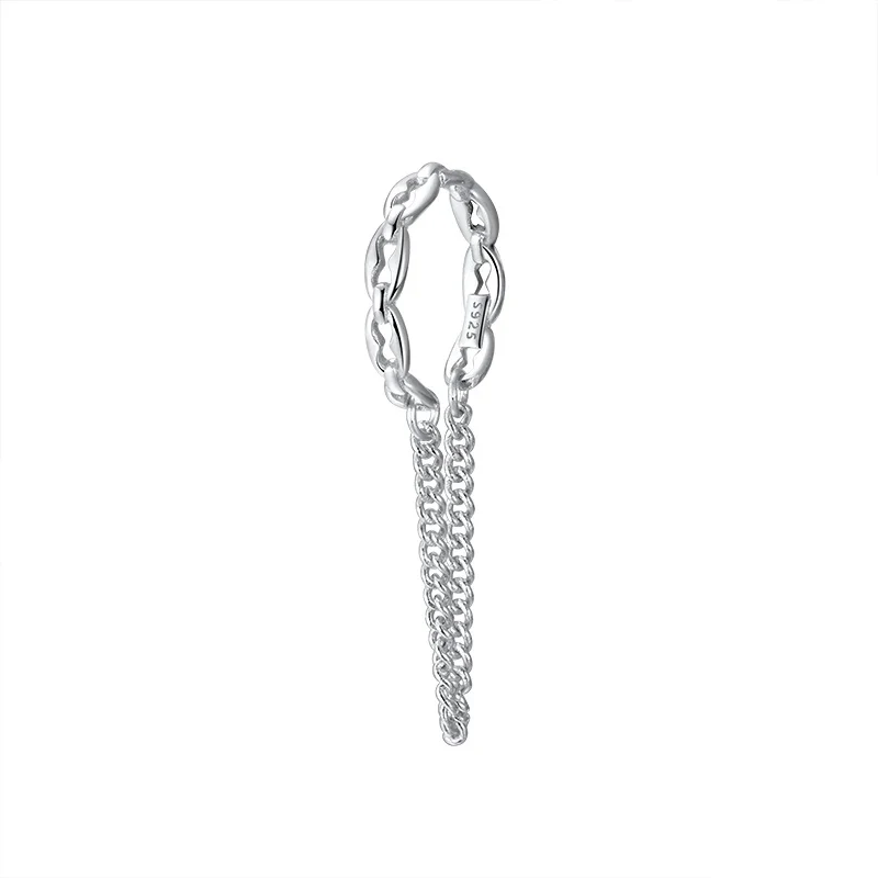 CHAIN DROP EAR CUFF EARRING IN STERLING SILVER - Image 4