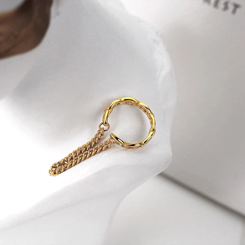 CHAIN DROP EAR CUFF EARRING IN STERLING SILVER - Image 7