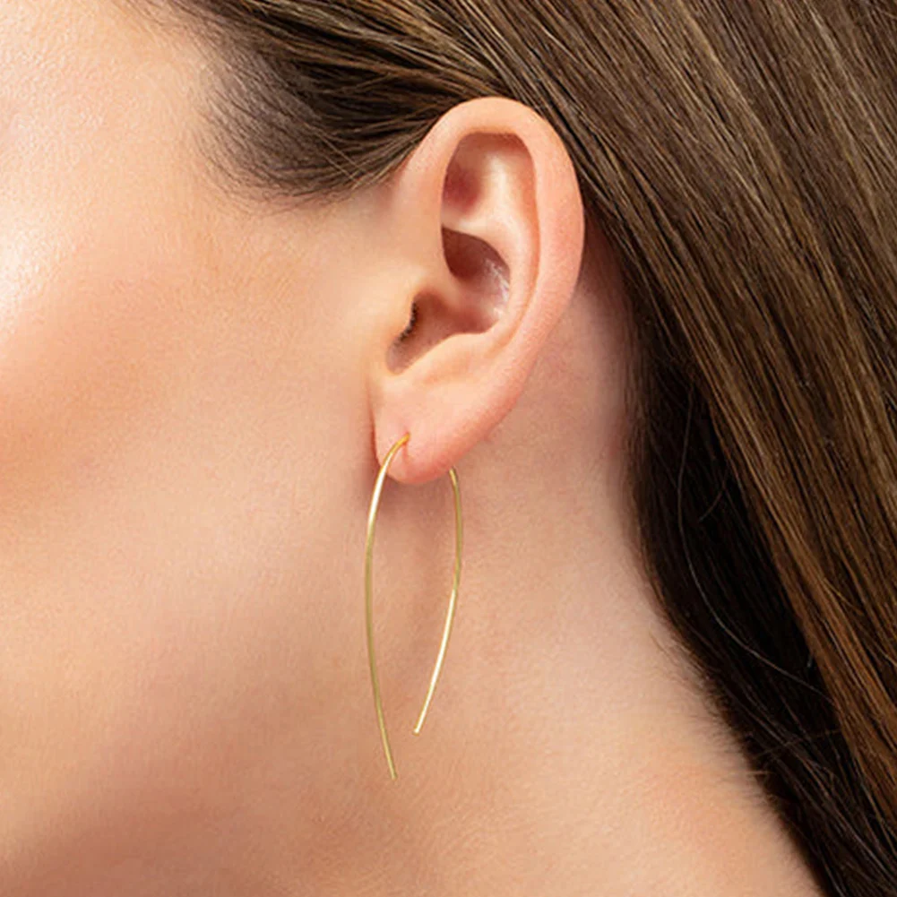 CLASSIC CURVED HOOK EARRINGS IN STERLING SILVER - Image 2