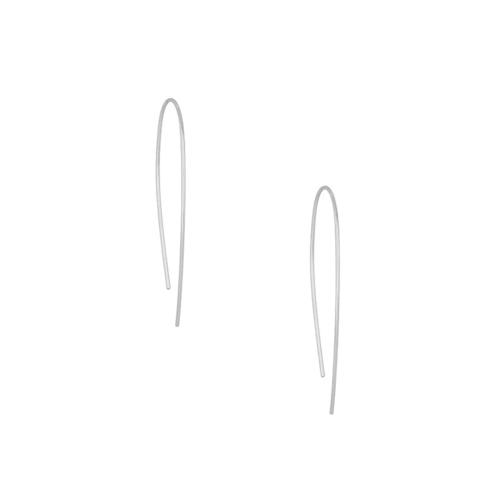 CLASSIC CURVED HOOK EARRINGS IN STERLING SILVER - Image 4