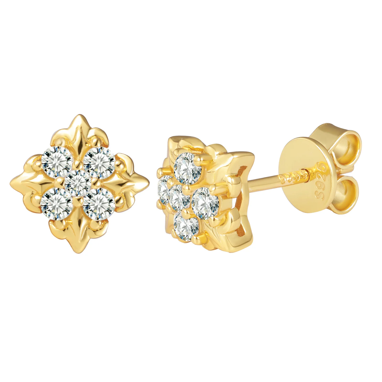 CLASSIC MOISSANITE DIAMOND IRIS STUD EARRINGS IN STERLING SILVER - Image 4