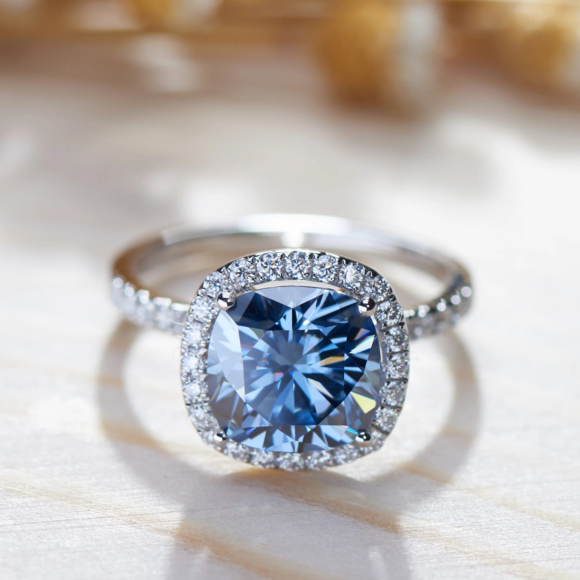 COLORED MOISSANITE ENGAGEMENT RINGS IN SOLID GOLD - Image 10