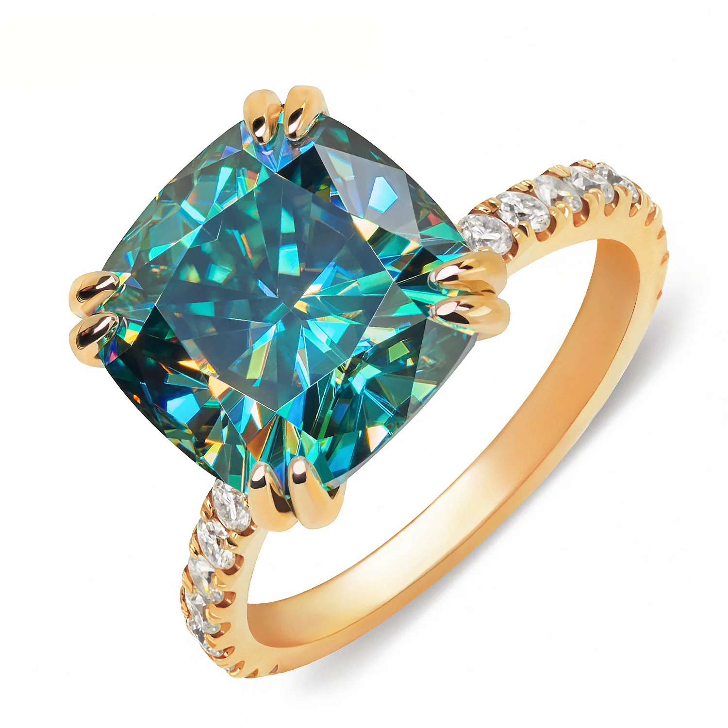 COLORED MOISSANITE ENGAGEMENT RINGS IN SOLID GOLD - Image 11