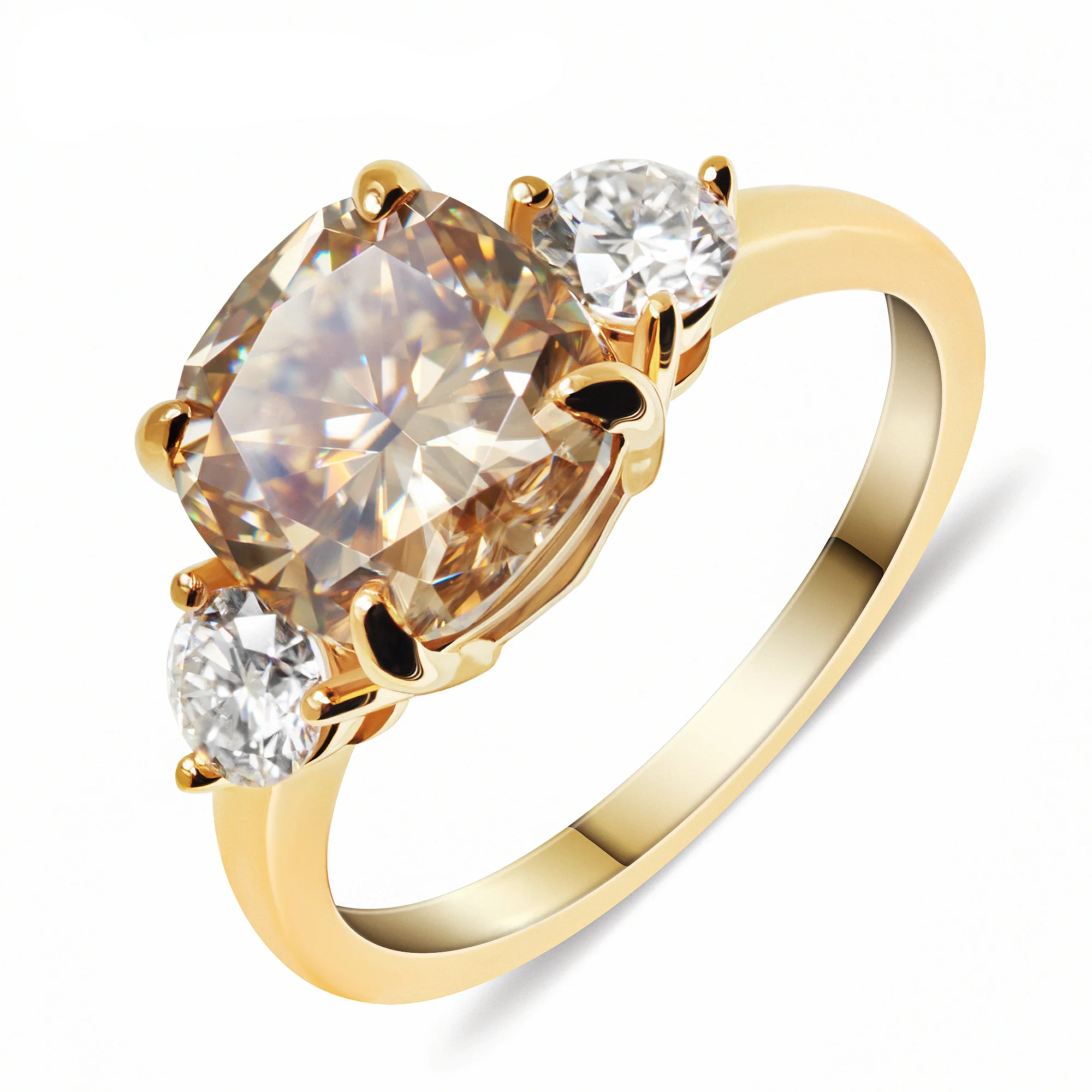 COLORED MOISSANITE ENGAGEMENT RINGS IN SOLID GOLD - Image 2