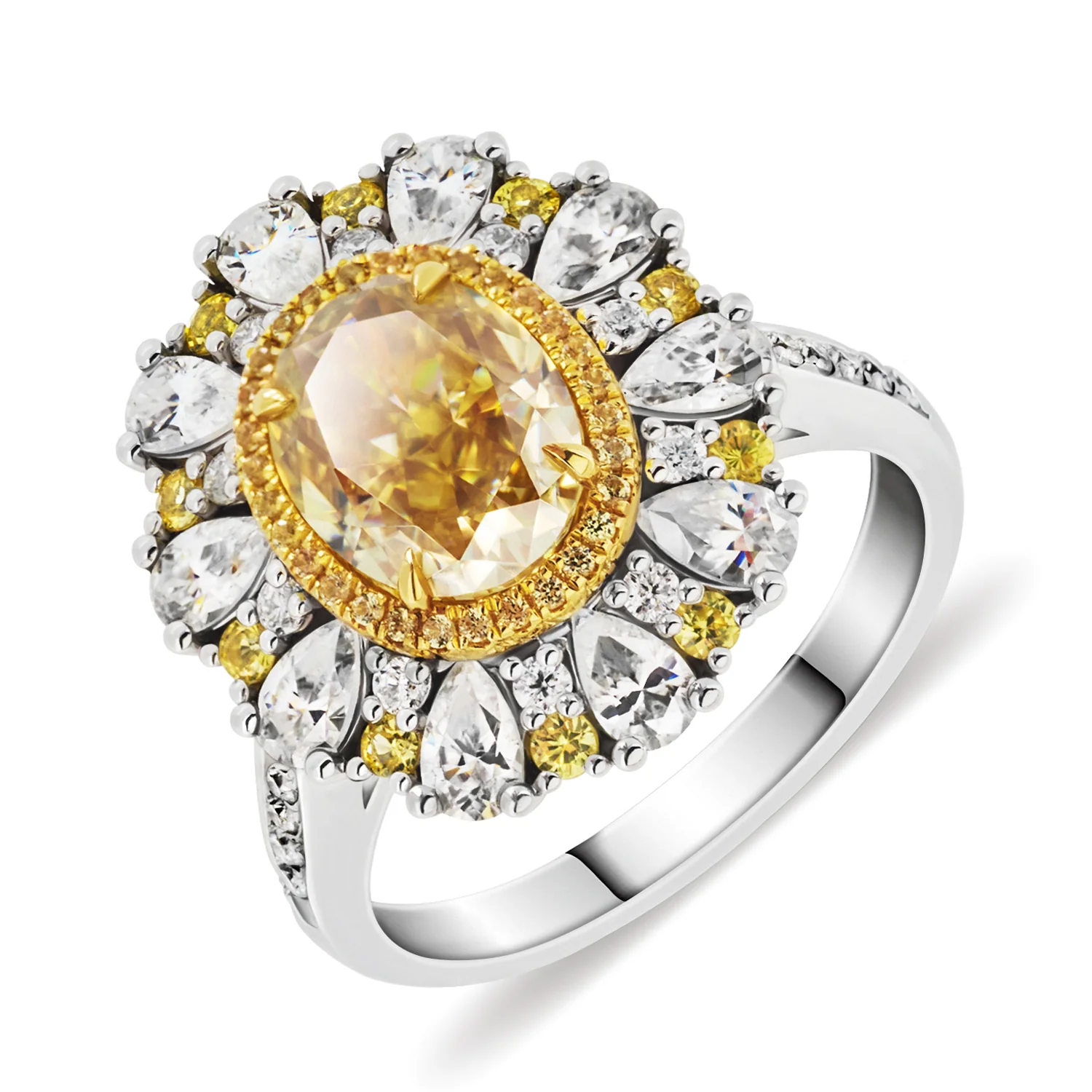 COLORED MOISSANITE ENGAGEMENT RINGS IN SOLID GOLD - Image 4