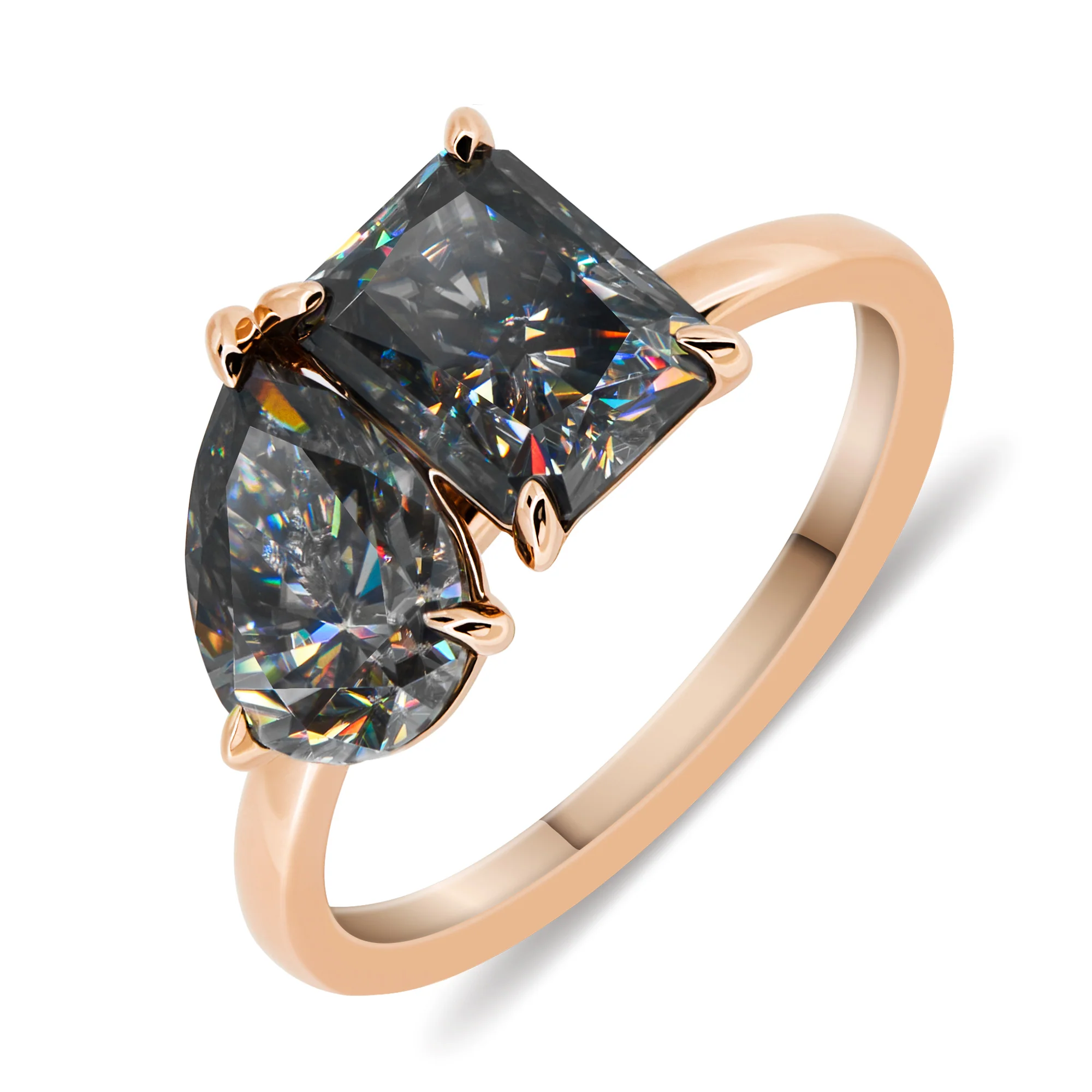 COLORED MOISSANITE ENGAGEMENT RINGS IN SOLID GOLD - Image 5