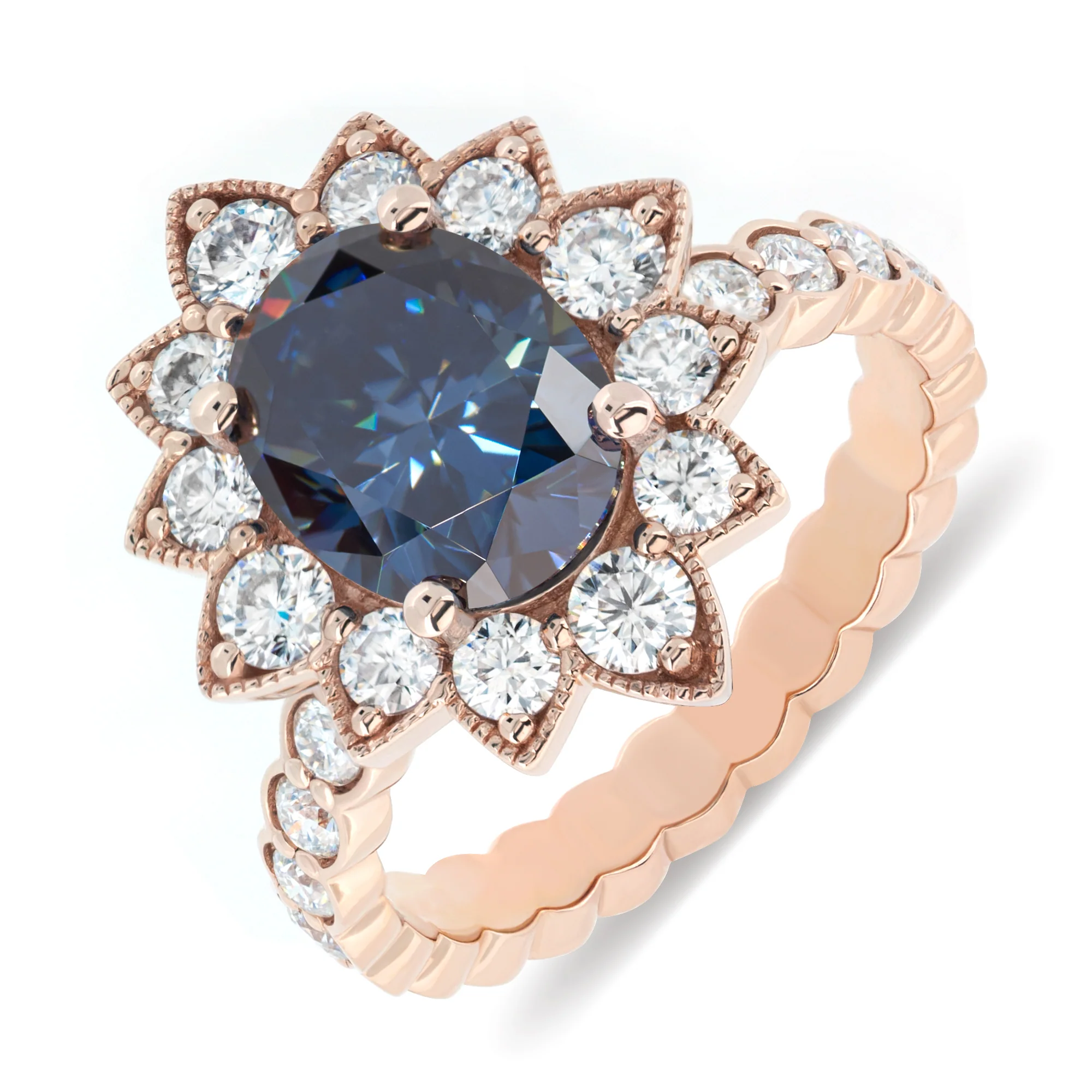 COLORED MOISSANITE ENGAGEMENT RINGS IN SOLID GOLD - Image 7