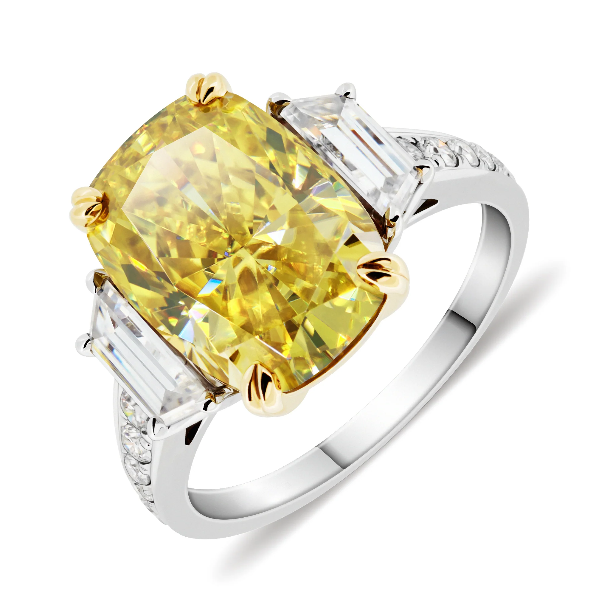 COLORED MOISSANITE ENGAGEMENT RINGS IN SOLID GOLD - Image 9