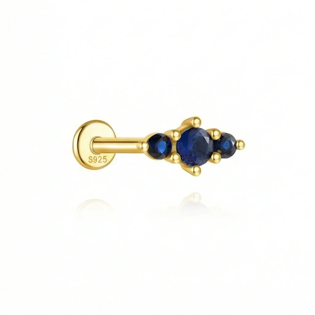 COLORFUL CARTILAGE PIERCING IN STERLING SILVER - Image 3