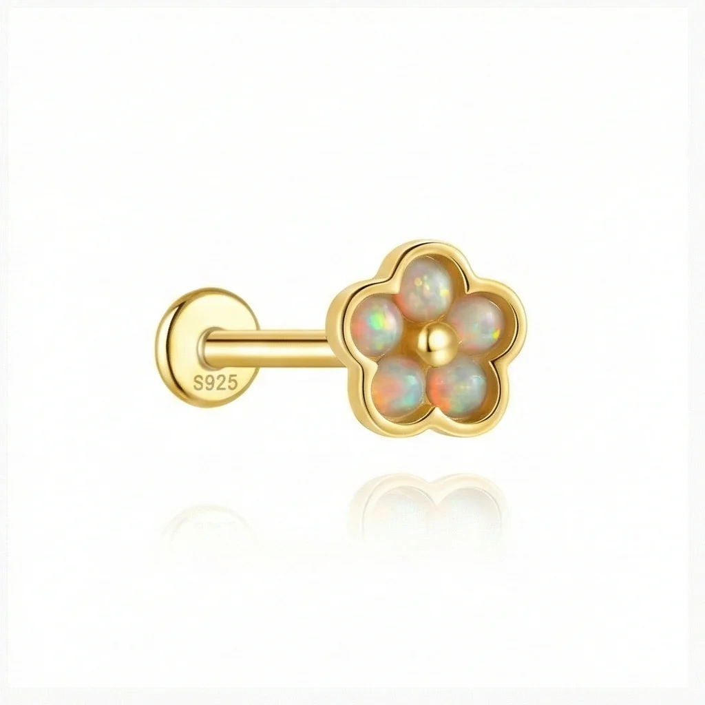 COLORFUL CARTILAGE PIERCING IN STERLING SILVER - Image 6